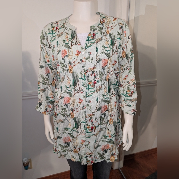 La Cera Plus Floral Blouse NWT Size 2X - Picture 1 of 6